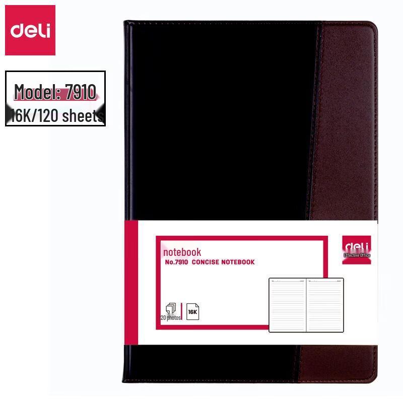 Deli 7910 16K Leather Business Meeting Notebook