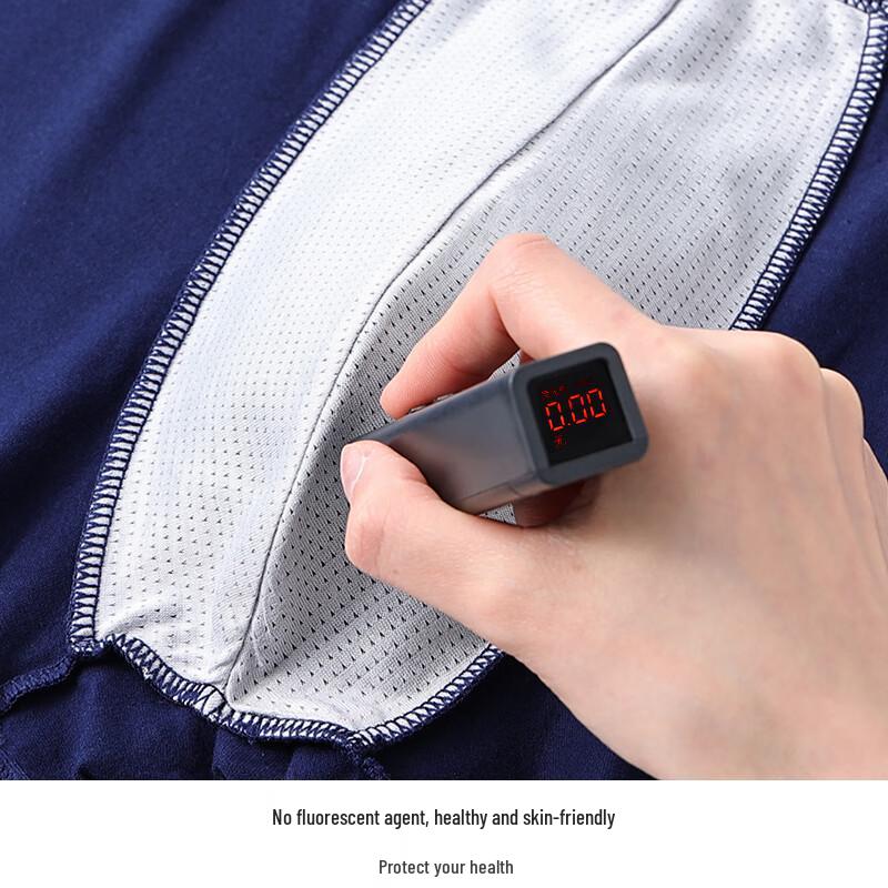 Xueshiman Men's Combed Cotton Antibacterial Boxer Briefs 4-Pack