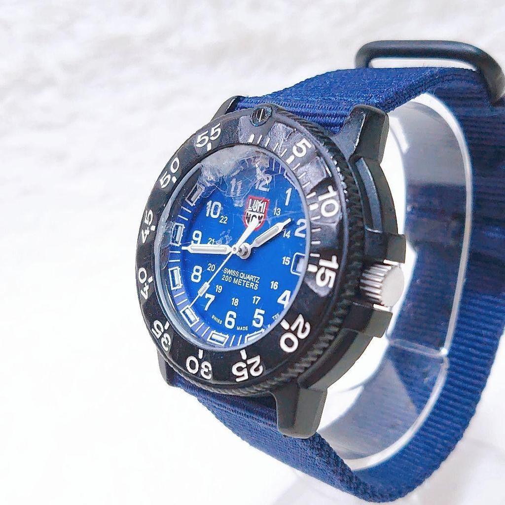 Used Working Item LUMINOX NAVY SEAL Navy Seals 3000/3900 V3 Blue Blue Dial Luminox