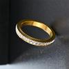 Fashionable Stainless Steel Rotatable Ring with Small Square Diamond Niche Decompression Design - Trendy Accessory