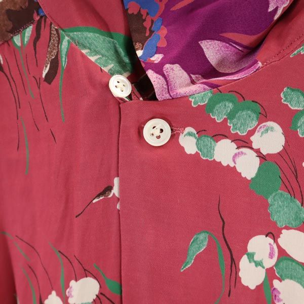 RALPH LAUREN Floral Short sleeve Open collar shirt 4 Pink Open collar Women Used