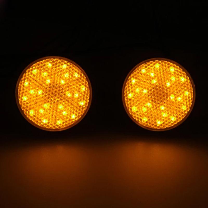 Round LED Turn Signals Light 12V Motorcycle 2inch Side Marker Lamp Rear Reflector Brake Lamp Taillight For Dirt Bike Cafe Racer