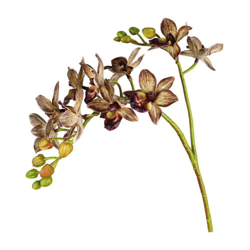 2 Grenar Konstgjorda Phalaenopsis-blommor Realistisk Beröring Realistisk Konstgjord Fjärilsorkidé Blomma Handgjord Simulering Blomma
