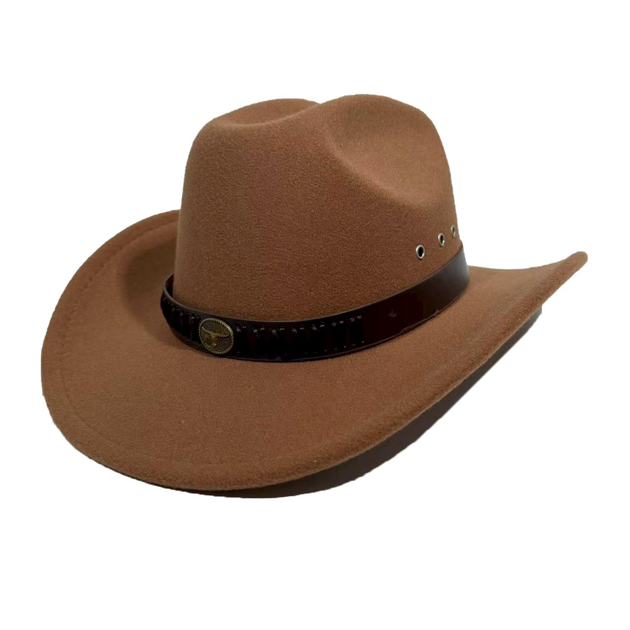 

Same Western Cowboy Hat for Men and Women, Woolen Warm Big-brimmed Top Hat, European and American Style Big-eave Hat, Felt Hat. One Size светло-коричневого