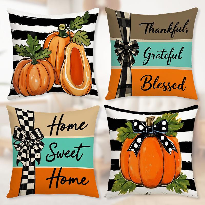 Thanksgiving Holiday Pumpkin Series Pillow Digital Printing Festive Atmosphere Decoration Living Room Home Pillow Cushion Cover