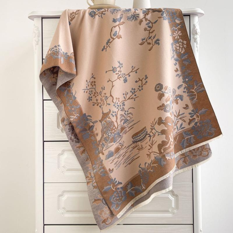 Star Scarf Women's Chinese Landscape Painting Shawl Temperament Warm Versatile Autumn and Winter Imitation Cashmere Long Scarf