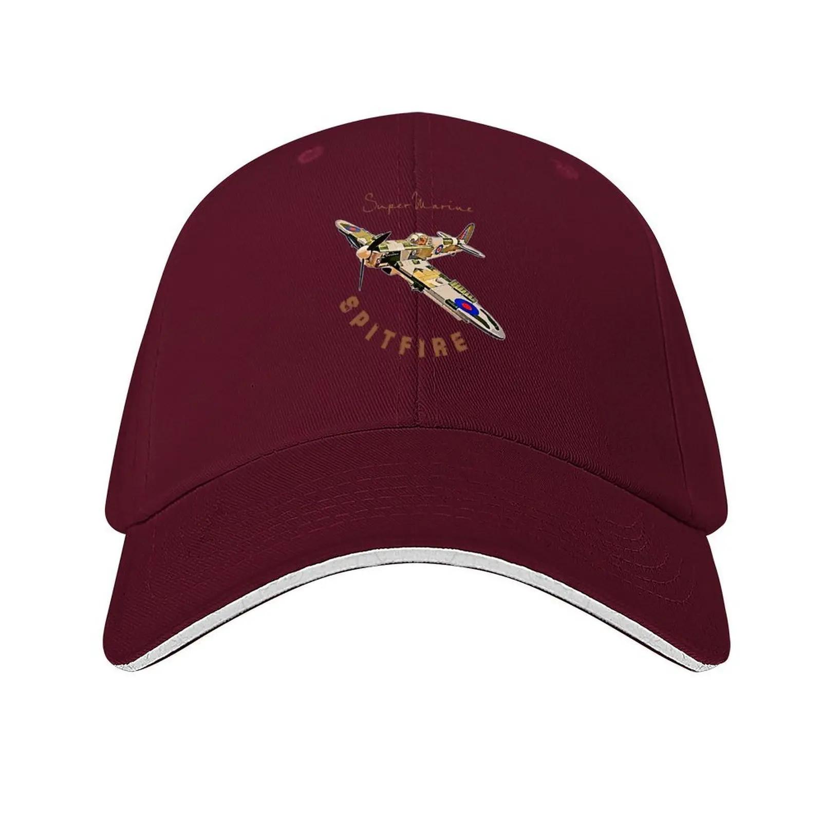 Spitfire Supermarine Vintage British RAF Fighter Aircraft Baseball Cap sun caps Christmas Hat Sports Cap Baseball Unisex Womens