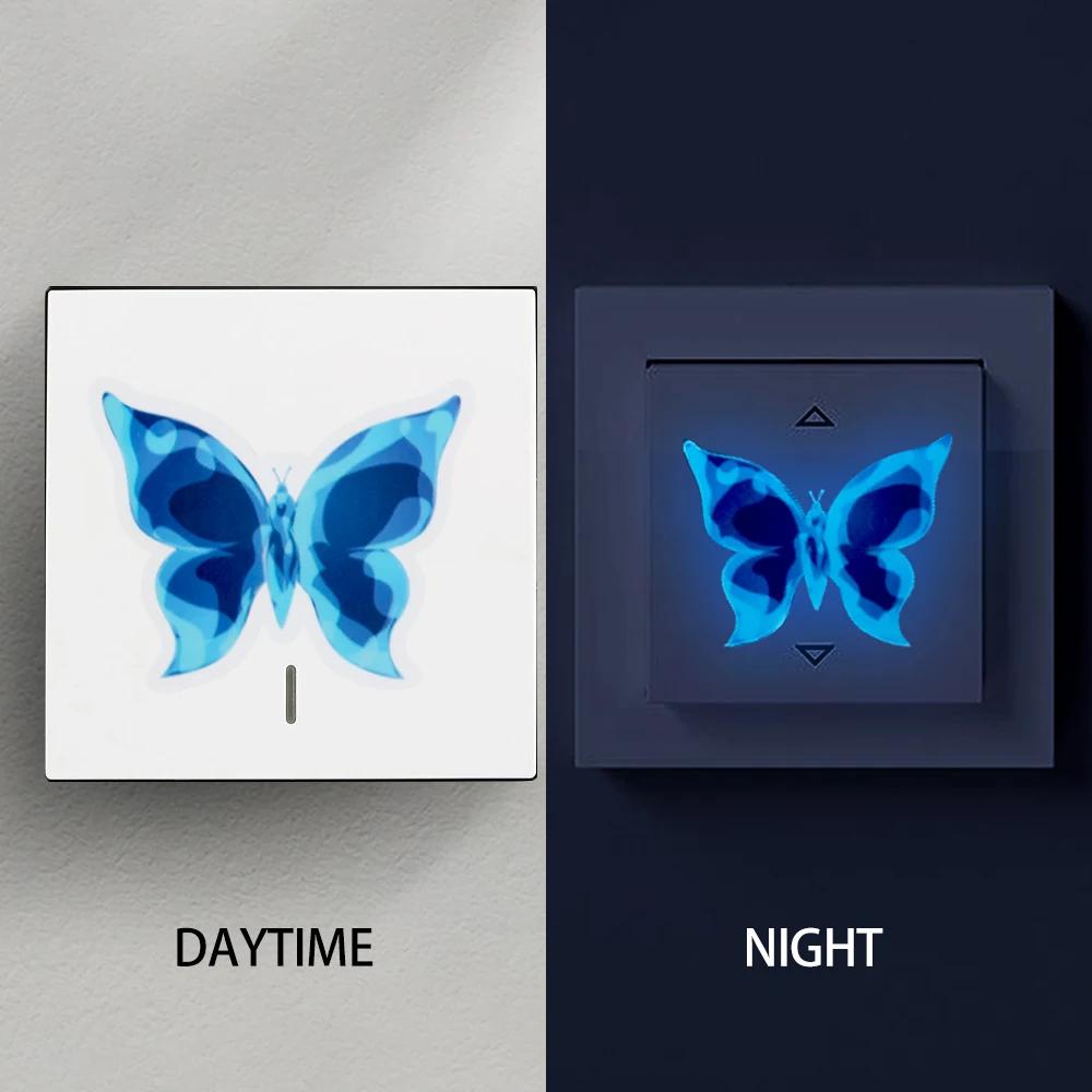 12pcs Luminous Butterfly Wall Stickers Bedroom Living Room Swicth Box Fridge Wall Decal Glow In The Dark Butterflies Home Decor