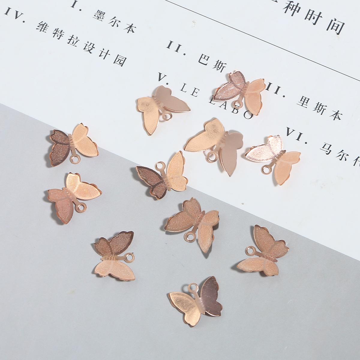 

50 шт. Металевий мідний метелик Кулон Шарм DIY Ювелірні вироби Аксесуари Фурнітура Постачання для ювелірних виробів 11x13mm