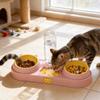 Pet Cat Food And Water Bowl Set With Antispill Design For Home Use