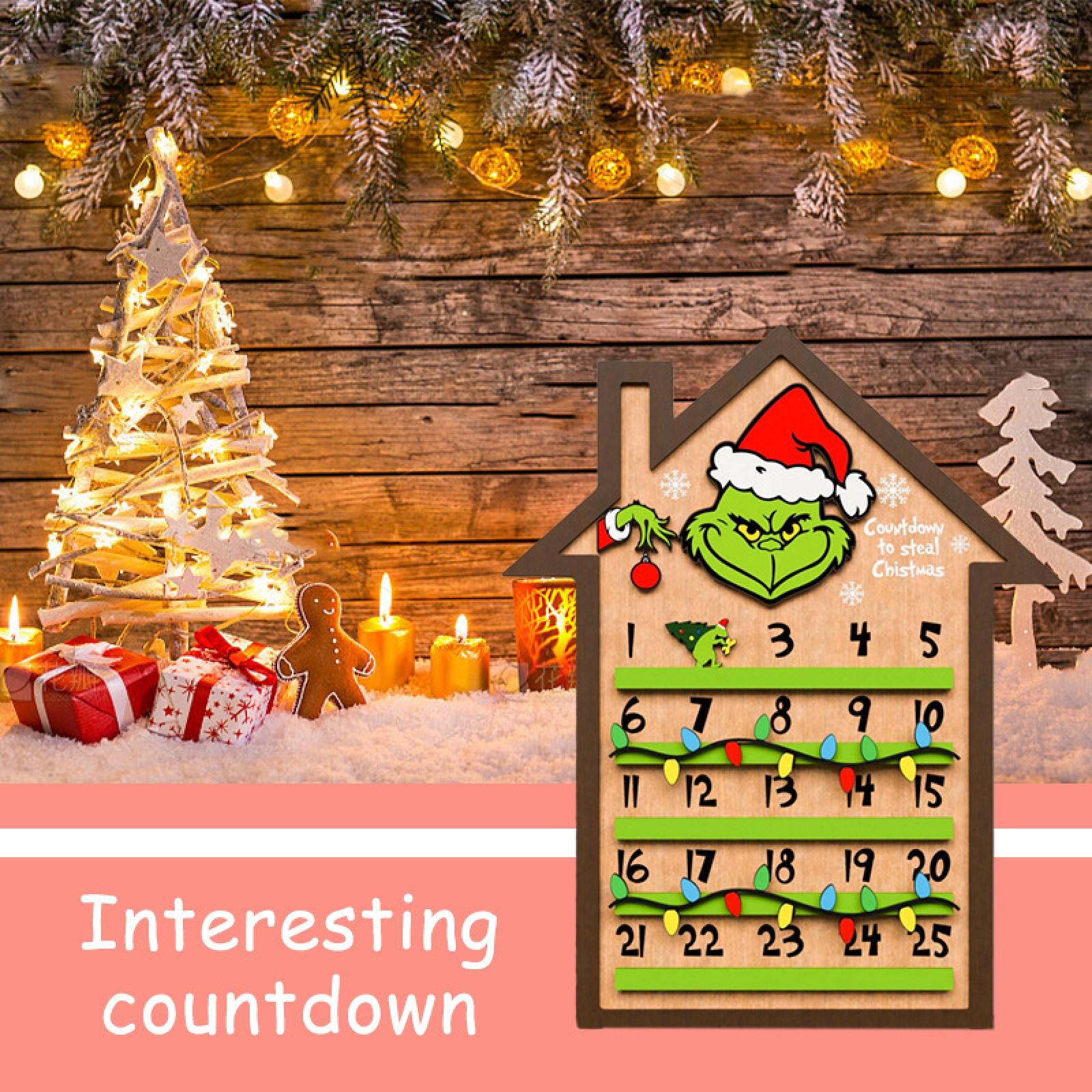 

3D Рождественский Календарь Обратного Отсчета Деревянный Настенный Праздничный Декор Вывеска One Size