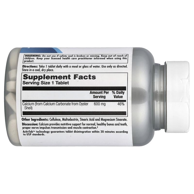 Calcium Oyster Shell, 600 Mg, 100 Tablets