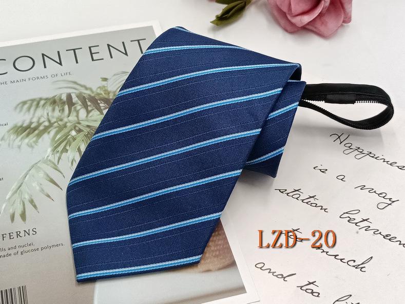 Men's Easy-Pull Knot-Free 8cm Striped Black Zipper Tie