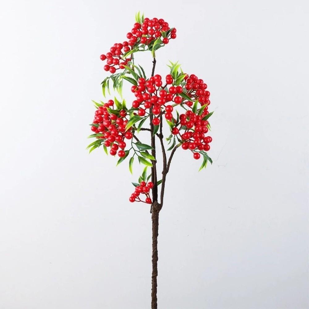 Grüne Blätter Künstliche Schaumbeeren Zweig Gefälschte Glücksfrüchte Luxus Simulations-Obstbaum Elegante Realistische Kunstpflanzen