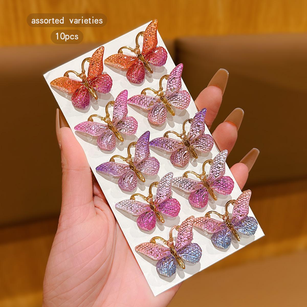 

10 color random butterfly hair clip gradient clip headwear Size fits all