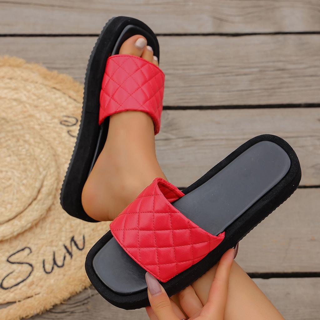 Women Slippers Casual Large Size Thick Bottom Sandals Summer Outdoor Slippers Round Toe Comfortable Slip-On Shoes Slides Women