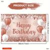 2D Rose Gold Confetti Happy Birthday Backdrop for Girls & Women Party