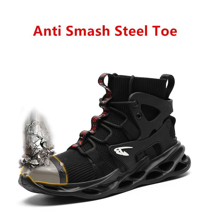 Pánské bezpečnostní boty pro práci Nezničitelné boty Ocelová špička Bezpečnostní tenisky pro práci Odolné proti propíchnutí Průmyslové bezpečnostní boty