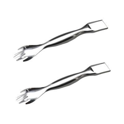 2 Stück Edelstahl Obstschneider Gabel Einfach Langlebig Praktisch 2-in-1 Edelstahl Obstschneider