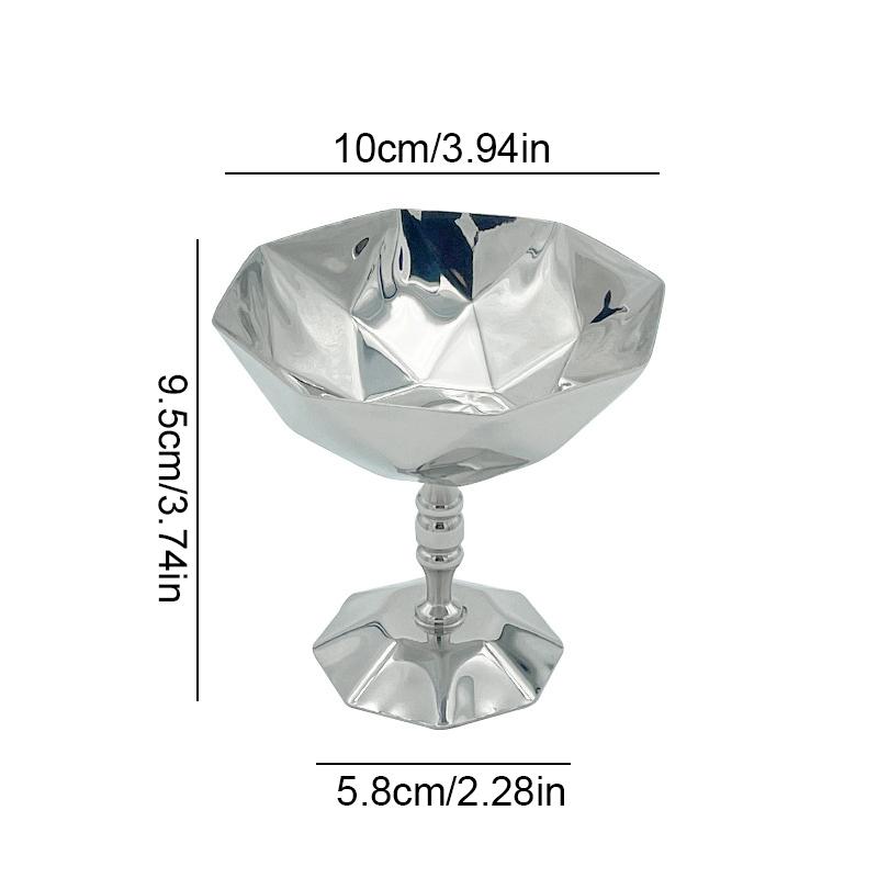 1PC Dessert Cup Minimalist Stainless Steel Dormitory Pudding Cup Heat-proof High Footed Bowl Practical Snack Bowl Convenient