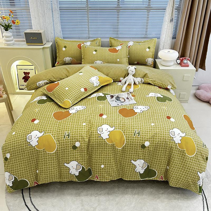Fresh and Pastoral Style of Plants and Flowers, Dormitory Home Three-piece Set, Four-piece Set, Silky Soft and Delicate Bedding