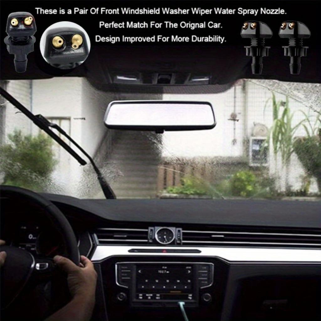 Windshield Washer Nozzle Kit with 6-Connector Set & 4 Dual-Hole Spray Patterns - Durable, Easy Install, Fits Most Vehicles