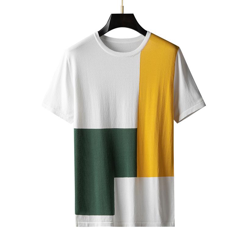 Korean Style Women's Contrast Color Loose-Fit Summer T-Shirt