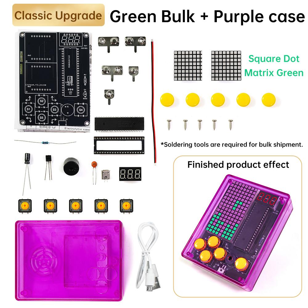 Electronic 7-Pixel Game Console Making DIY Kit 51 Microcontroller Puzzle Game for Electronic Enthusiasts To Learn Soldering DIY