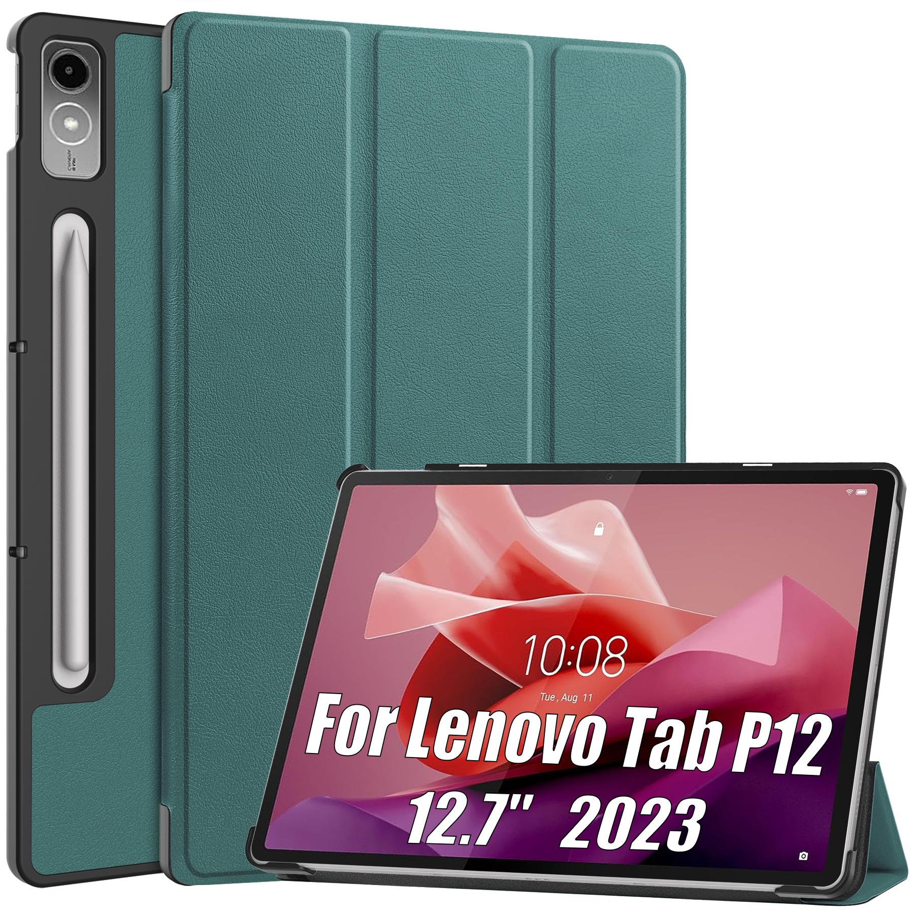 

Кожаный флип-чехол для Lenovo Tab P12 12,7 дюймов 2023, легкий тонкий тонкий трехстворчатый чехол-подставка для планшета с подставкой для Xiaoxin Pad Pro 12,7 TB371FC Xiaoxin Pad Pro 12.7