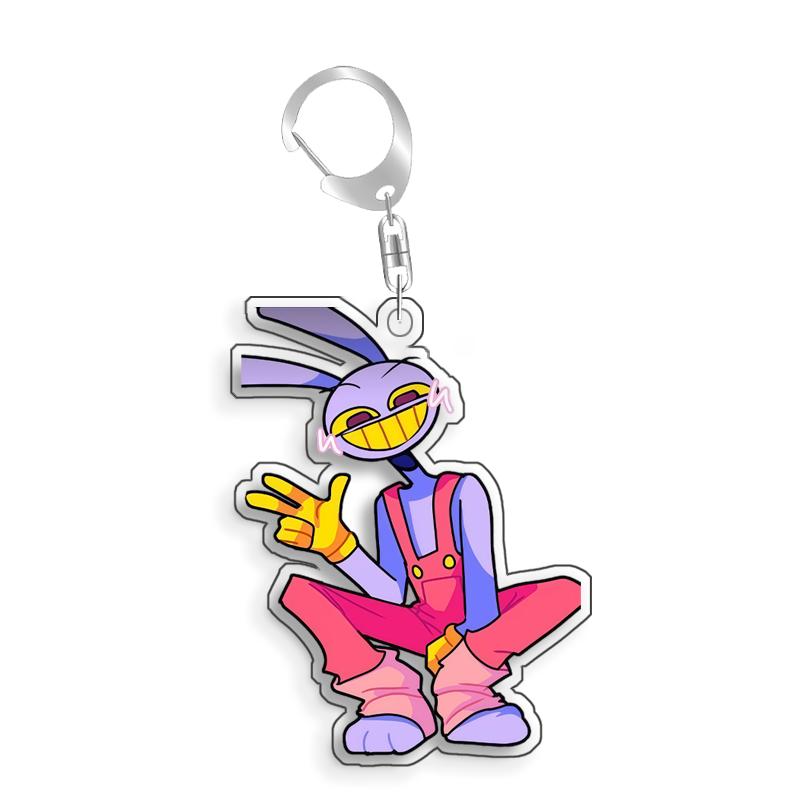 For The Amazing Digital Circus Jax Pomni Ragatha Gangle Acrylic Selfmade Cute Cartoon Anime Keychain Pendant Toy Gifs 5cm