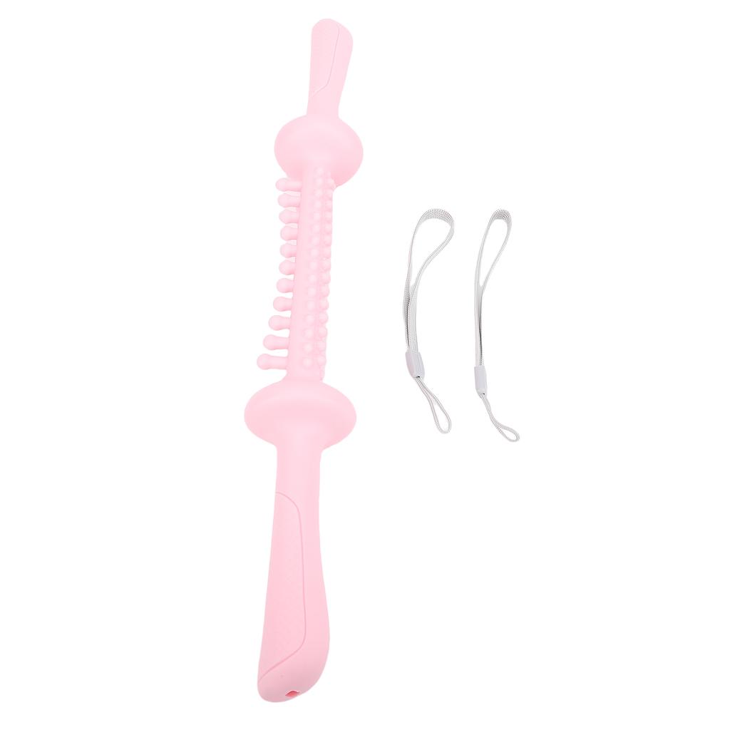 Bendable Muscle Stick Soft TPR Non Slip Long Handle Roller Massage Stick for Legs Arms Pink