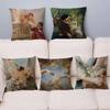 Classic Renaissance Art Painting Maple Design Cushion Cover Happy Autumn Harvest Decor Holiday Decorati Pillow Cover