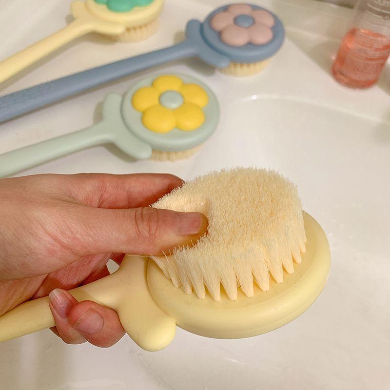 Soft Hair Shower Body Brush Long Handle Bathroom Wash Brush Bathing Massage Back Body Scrubbing Supplies Exfoliating Brush