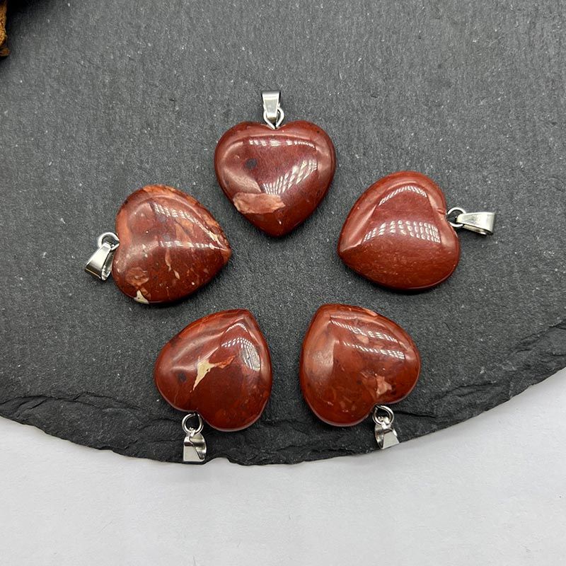 

DIY 20мм Подвеска-сердце из натурального кристалла A red jasper