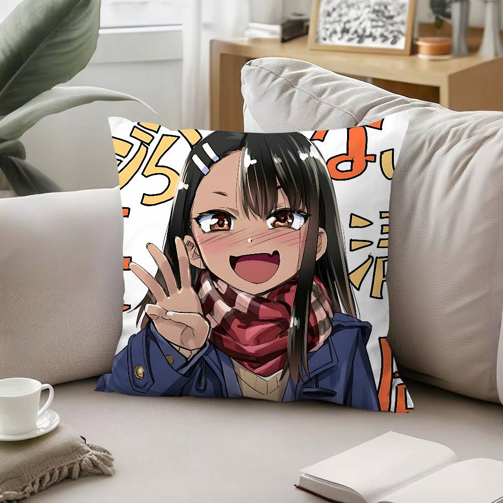 Cute H-Hayase Nagatoro Throw Pillow Covers Pattern Cushion Cover Suitable For Sofa Bedroom Car Pillow Cover