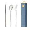 304 Stainless Steel 3-Piece Cutlery Set: Spoon, Fork, Chopsticks with Portable Storage Box for Students & Outdoors