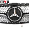 FCM5   Chrome Black Diamonds Style Bumper Grille With Illuminated LED OE Style Star Emblem For Mercedes Benz C-Class W205 2015-18 C350