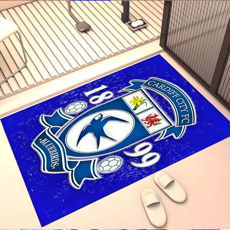 Cardiff City FC Print Rug, Washable Floor Carpet, For Entryway Dorm Laundry Room Office Study, Home Decor Birthday Christmas Gift