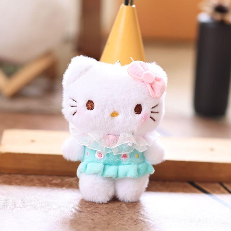 Pink With Bow Lace Skirt Plush Pendant Keychain For Decor Bag