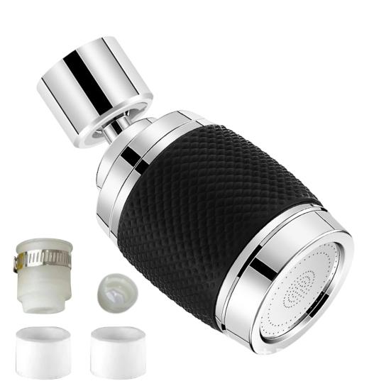 

360-Degree Swivel Faucet Extender with Adjustable Water Flow Modes Splash-Proof Kitchen Faucet Aerator чорний