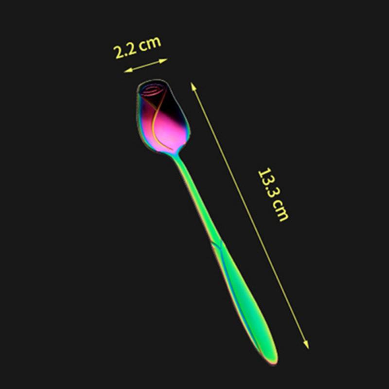 

Десертная ложка с длинной ручкой Кофейная ложка Ложка из нержавеющей стали Чайная ложка Цветная маленькая чайная ложка Креативная