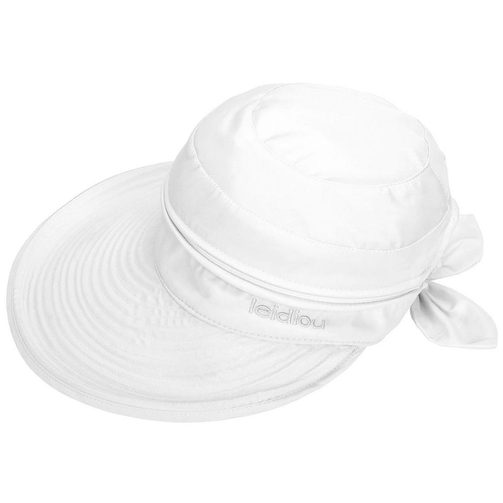 Women's Sun Hat Outdoor Travel Bowknot Empty Top Hat Detachable Beach Sun Hat