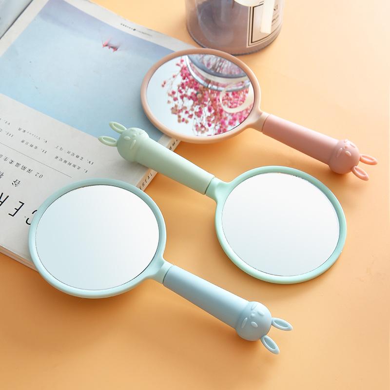 Cartoon handheld makeup mirror creative handle mirror beauty mirror portable round small mirror