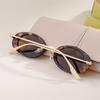 Fashion Men Sun Shading Oval Sunglasses Women Summer Travel Frameless Eyeglasses Round Fashion Shades UV400 Eyewear