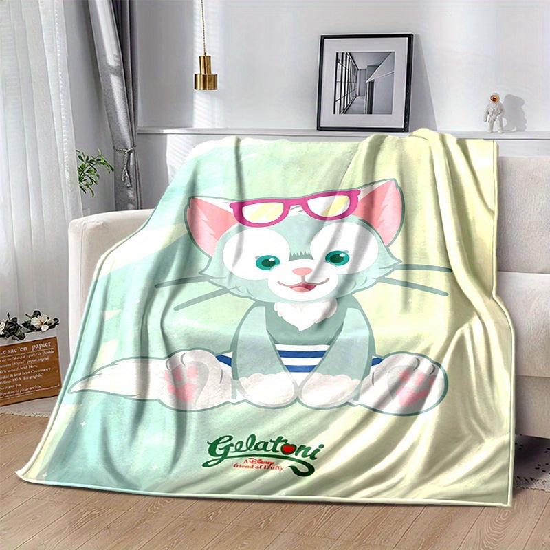 1pc, Gelatoni (2) Home Decor Flannel Blanket Perfect Gift for Bedroom, Living Room, Travel, Camping, Car