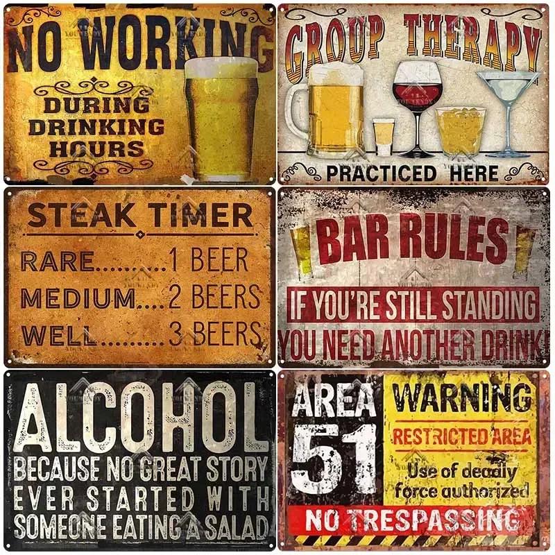 Retro Funny Bar Metal Sign Vintage Plaque Perfect for Pub Club Man Cave Kitchen and Wall Decor