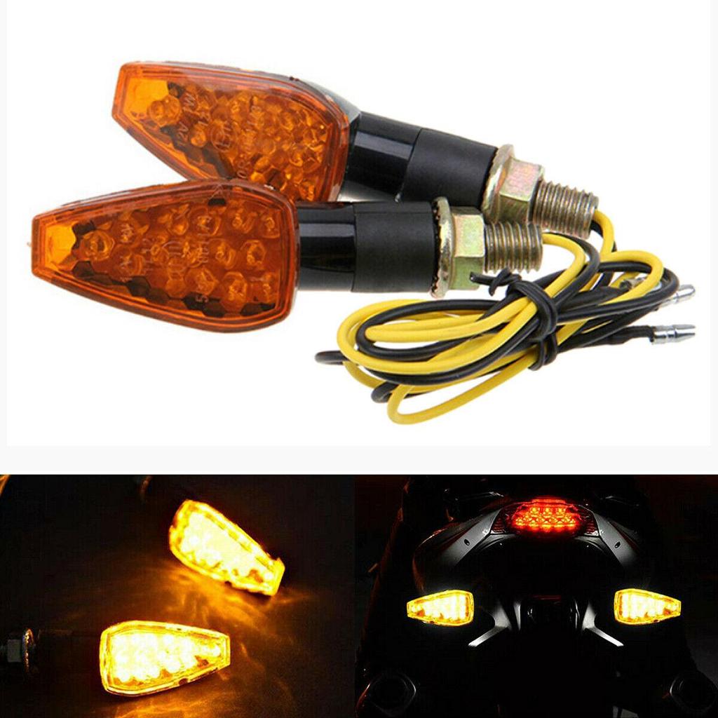 1 Pair Universal 12V Motorcycle LED Turn Signal Indicator Lights Blinker Lamp for Motorbike Scooter Quad Dirt Bike
