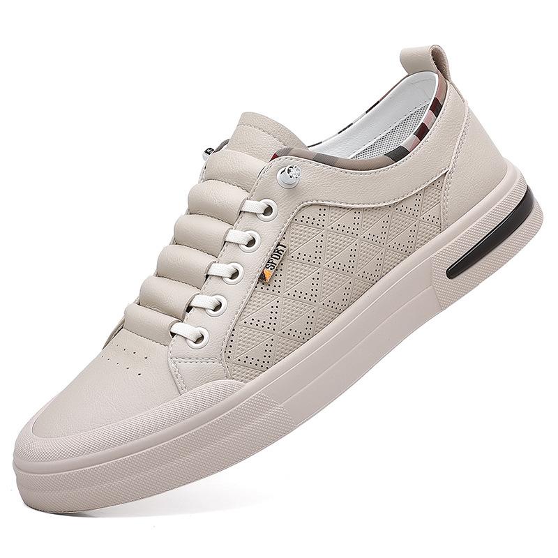 Autumn and Winter New Men's Shoes Inner Height Increase Leather Shoes Little White Shoes Board Shoes Genuine Leather Casual Men's Leather Shoes