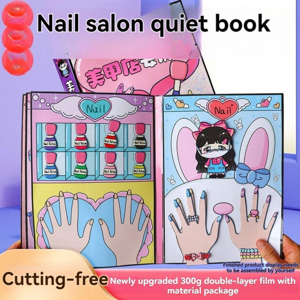 Interactive Nail Shop Quiet Book Creative Makeup Quiet Book DIY Dress Up Toy  Educational Toy