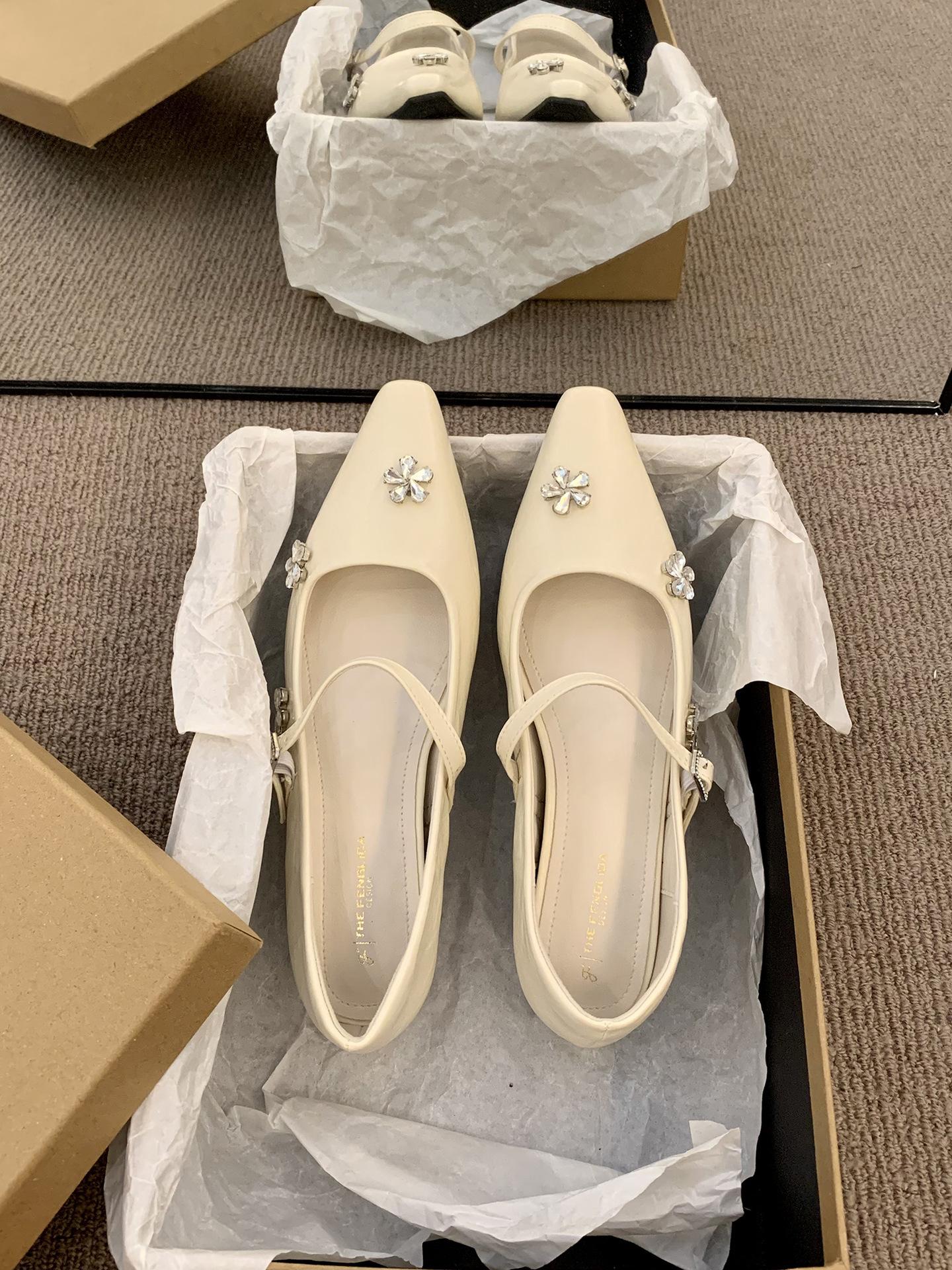 

FengLiDa inner heightening flower rhinestone with skirt single shoes women s 2025 autumn silver ballet Mary Jane shoes 39